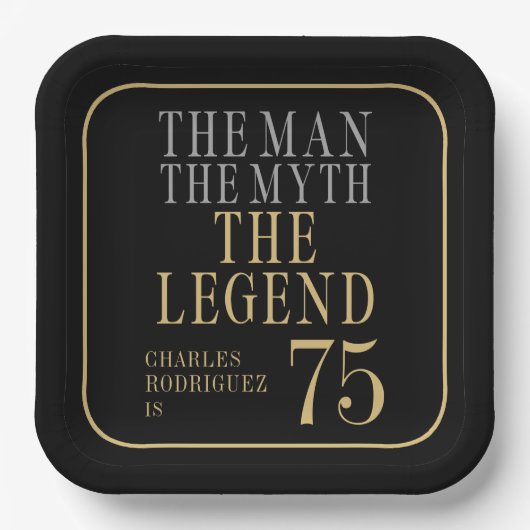 The Man The Myth The Legend 75th Birthday ペーパープレート (正面)