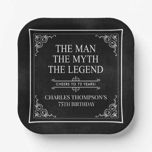 The Man The Myth The Legend 75th Birthday ペーパープレート (正面)