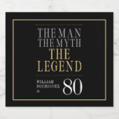 The Man The Myth The Legend 80th Birthday ビールラベル (シングルラベル)