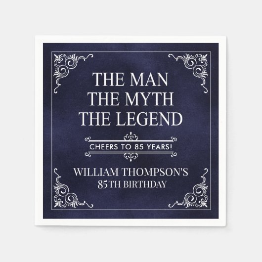 The Man The Myth The Legend 85th Birthday スタンダードカクテルナプキン (正面)