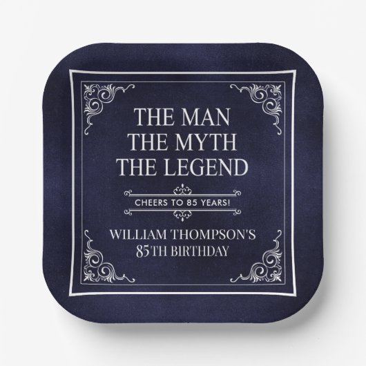 The Man The Myth The Legend 85th Birthday ペーパープレート (正面)
