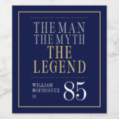 The Man The Myth The Legend 85th Birthday ワインラベル (シングルラベル)