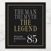 The Man The Myth The Legend 85th Birthday ワインラベル (シングルラベル)