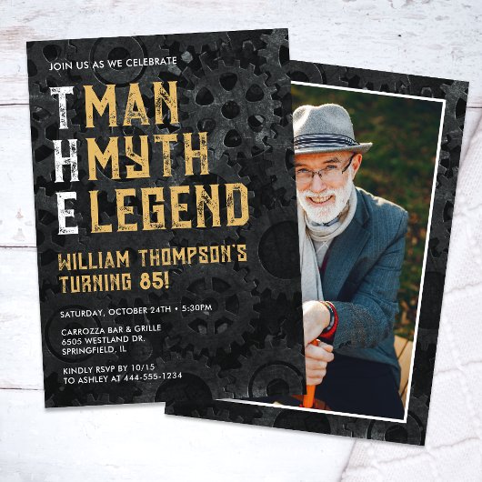 The Man The Myth The Legend 85th Photo Birthday 招待状