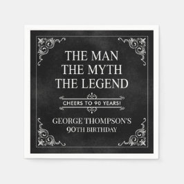The Man The Myth The Legend 90th Birthday スタンダードカクテルナプキン
