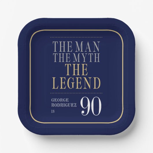 The Man The Myth The Legend 90th Birthday ペーパープレート (正面)