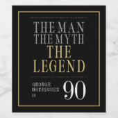 The Man The Myth The Legend 90th Birthday ワインラベル (シングルラベル)