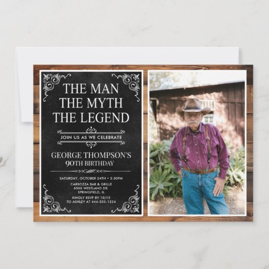 The Man The Myth The Legend 90th Birthday 招待状 (正面)