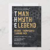 The Man The Myth The Legend 90th Photo Birthday 招待状 (正面)