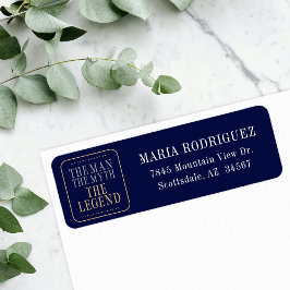 The Man The Myth The Legend Blue Return Address ラベル