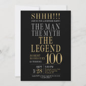 The Man The Myth The Legend Surprise 100 Birthday 招待状 (正面)