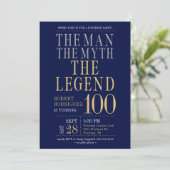 The Man The Myth The Legend Surprise 100 Birthday  招待状 (スタンド正面)