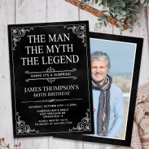 The Man The Myth The Legend Surprise 60th Birthday