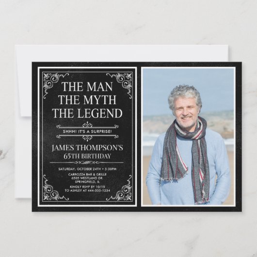 The Man The Myth The Legend Surprise 60th Birthday 招待状 (正面)