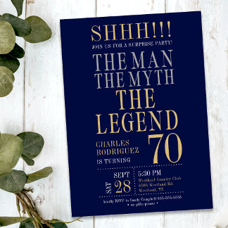 The Man The Myth The Legend Surprise 70th Birthday 招待状