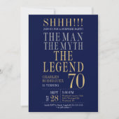 The Man The Myth The Legend Surprise 70th Birthday 招待状 (正面)