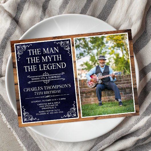 The Man The Myth The Legend Surprise 75th Birthday 招待状