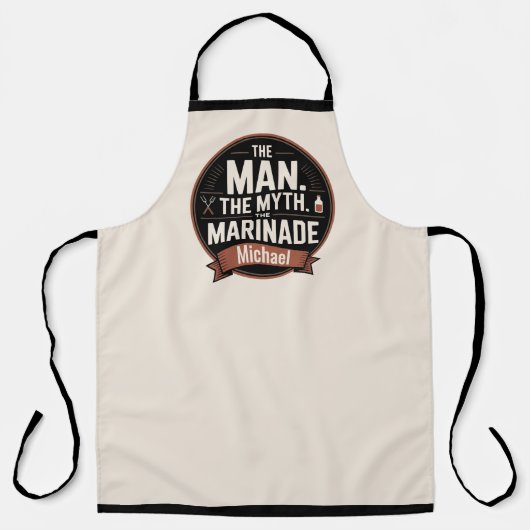The Man The Myth The Marinade BBQ エプロン (正面)
