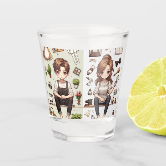 The man, the woman ver. 1 shot glass ショットグラス (正面)