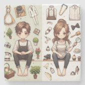 The man, the woman ver.1 Stone Coaster ストーンコースター (正面)