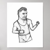 The Manassa Mauler: Hand-Drawn Jack Dempsey Print ポスター (正面)