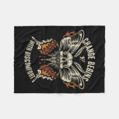 The Marisa Butterfly Skull Change Begin With Disco フリースブランケット (正面(横))