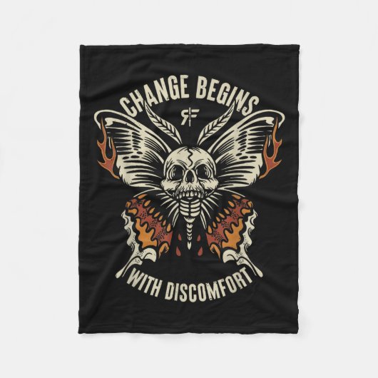 The Marisa Butterfly Skull Change Begin With Disco フリースブランケット (正面)