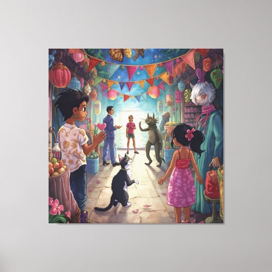 The Market Between Worlds キャンバスプリント (正面)