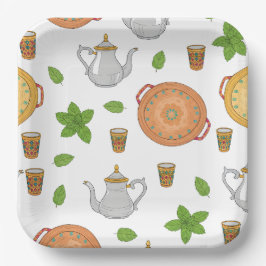 Thé marocain & Motif tadjik ペーパープレート