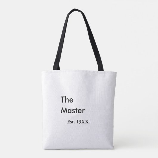 The Master boss name est year date man king title トートバッグ (裏面)