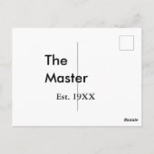 The Master boss name est year date man king title ポストカード (裏面)