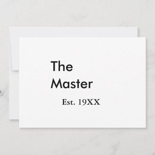 The Master boss name est year date man king title 招待状 (裏面)
