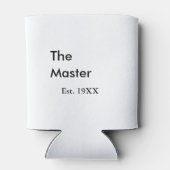 The Master boss name est year date man king title 缶クーラー (裏面)