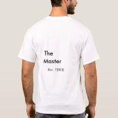 The Master boss name est year date man king title Tシャツ (裏面)
