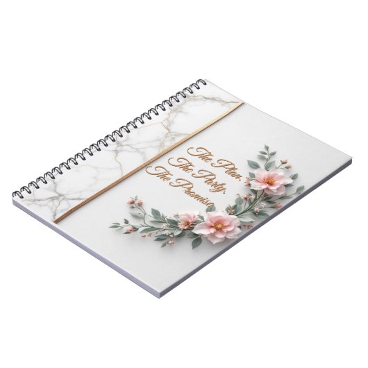 The Master Plan | Luxe Marble & Floral Wedding ノートブック (左側)