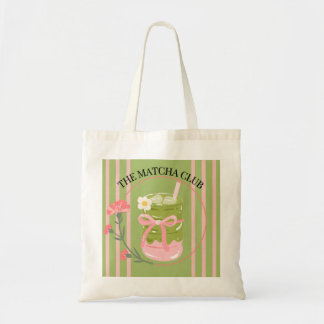 "The Matcha Club" エステティックキャンバストートバッグ - ピンク トートバッグ