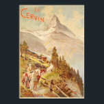 The Matterhorn Le Cervin Vintage Travel Poster ポスター<br><div class="desc">A high quality Art Deco reproduction print features the peaceful landscape of Le Cervin ca 1900 by Louis Trinquier-Trianon (French, 1853–1922). The Matterhorn/Le Cervin is the most famous mountain in Switzerland, including the pyramidal shape that it offers from the village of Zermatt, in the German-speaking part of the canton of...</div>