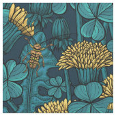 The meadow in yellow and blue ファブリック (クローズアップ)