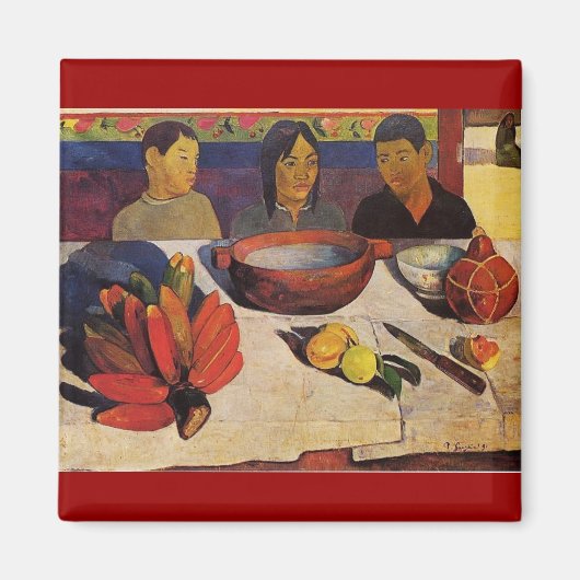 'The Meal' - Paul Gauguin Magnet マグネット (正面)