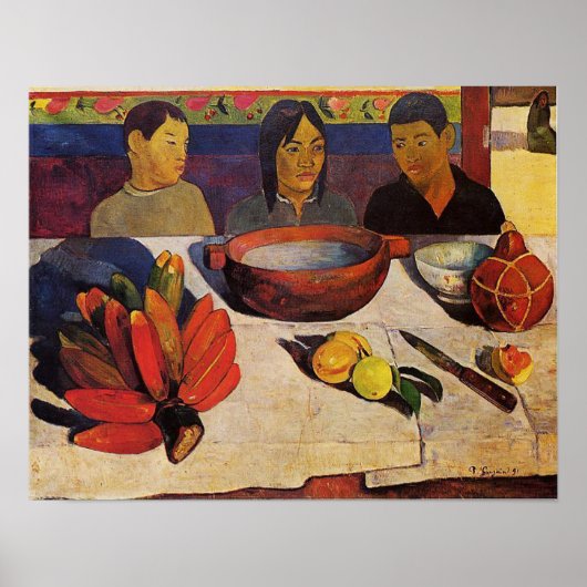 'The Meal' - Paul Gauguin Print ポスター (正面)