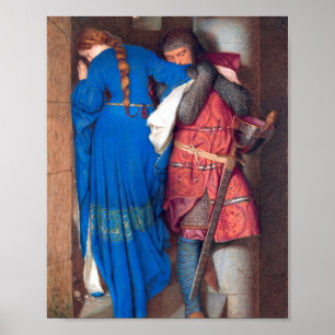 The Meeting Turret Stairs Painting Frederic Burton ポスター