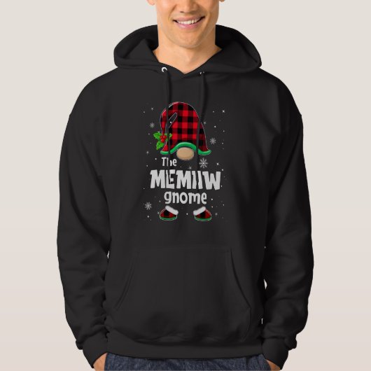The Memaw Gnome Buffalo Plaid Christmas Matching F パーカ (正面)
