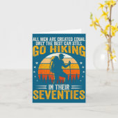 The Men Still Go Hiking In Their Seventies Funny H カード (黄色い花)