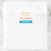 The Men, The Myth, The Legend personalized  ラウンドシール (バッグ)