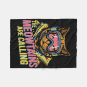The Meowtains Are Calling Cat Snowboard Ski Kids M フリースブランケット (正面(横))