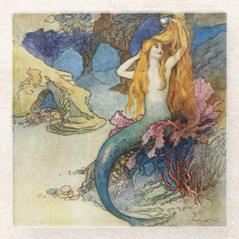 “The Mermaid” by Warwick Goble ガラスコースター