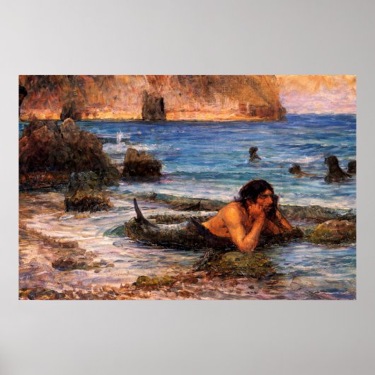 The Merman by John William Waterhouse ポスター (正面)