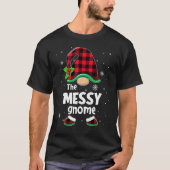 The Messy Gnome Buffalo Plaid Christmas Matching F Tシャツ (正面)