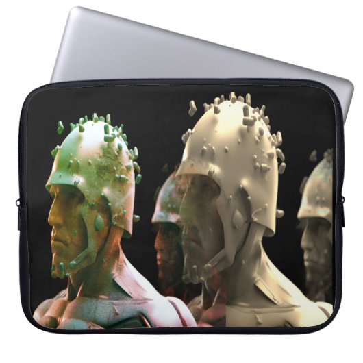 The Metal Army Men on a 15" Laptop Electronics Bag ラップトップスリーブ (正面)