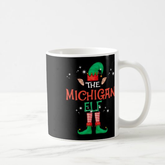 The Michigan Elf Matching Family Group Christmas F コーヒーマグカップ (右)